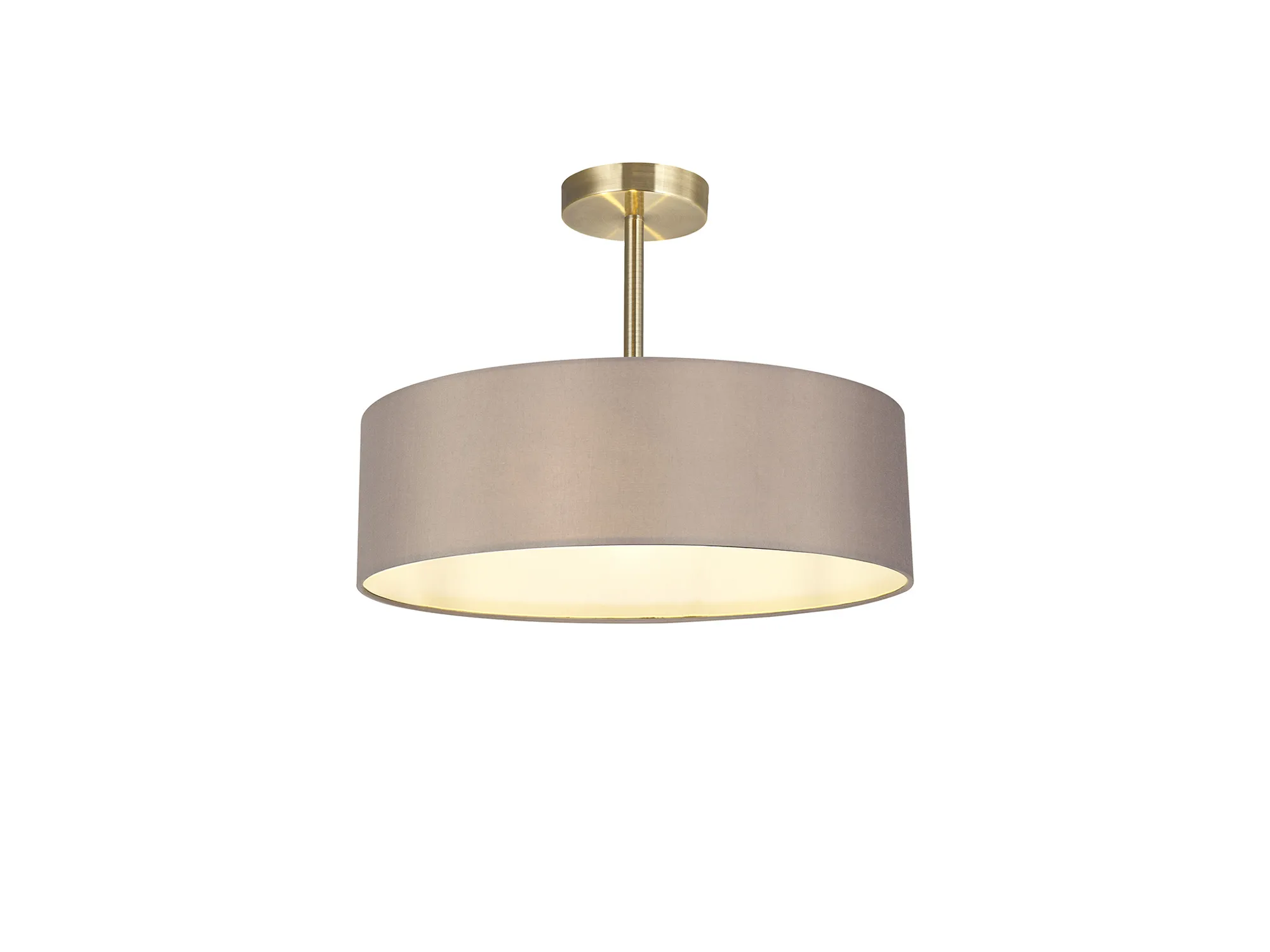 Baymont 45cm Semi Flush 3 Light Antique Brass, Grey
